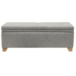Benches & Ottomans-Kirkland's Home Split Seat Jackson Storage Bench Gray