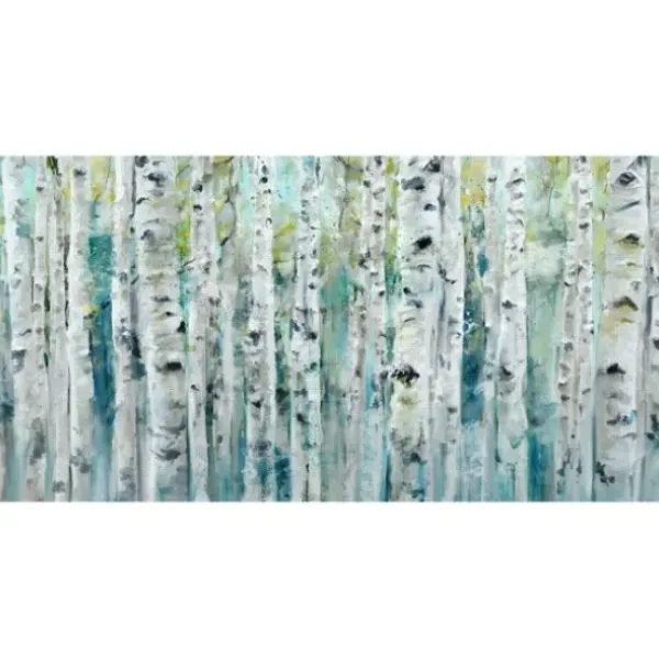 Canvas Art-Kirkland's Home Spring Birches Canvas Art Print White/Black/Blue/Green