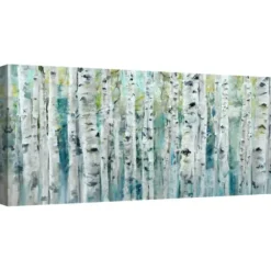 Canvas Art-Kirkland's Home Spring Birches Canvas Art Print White/Black/Blue/Green