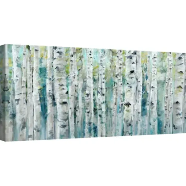 Canvas Art-Kirkland's Home Spring Birches Canvas Art Print White/Black/Blue/Green