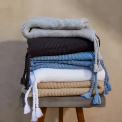 Blankets & Throws-Kirkland's Home Spring Knit Throw Blanket Tan