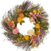 Wreaths-Kirkland's Home Spring Wildflower Wreath Yellow/Pink/Green