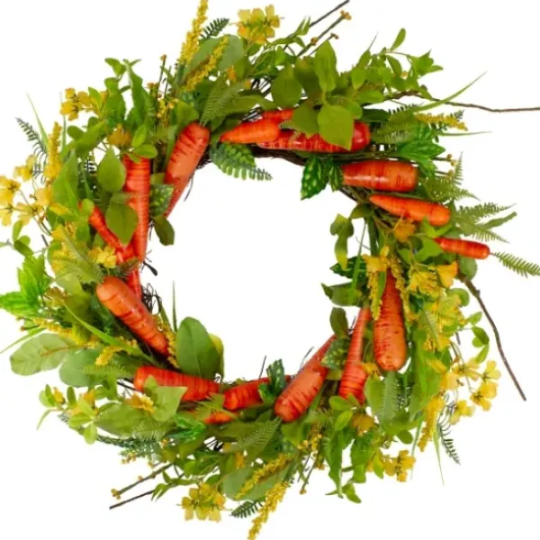 Wreaths-Kirkland's Home Springtime Carrots Easter Wreath Green/Orange