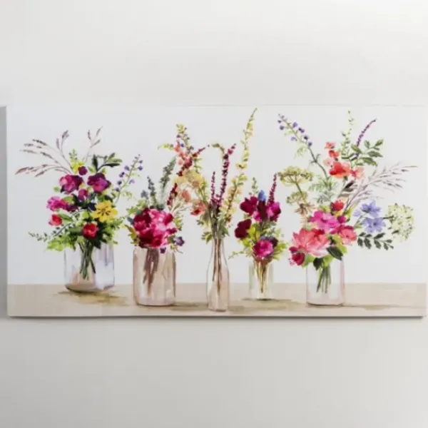 Canvas Art-Kirkland's Home Springtime Floral Bouquet Vases Canvas Art Print Multi