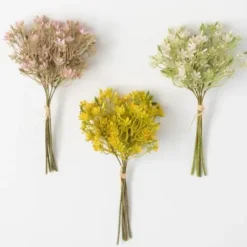 Stems & Bouquets-Kirkland's Home Springtime Wildflower Bundles, Set Of 3 Green/Yellow/Pink