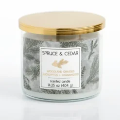 Candles-Kirkland's Home Spruce And Cedar Triple Wick Jar Candle Gray