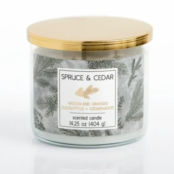 Candles-Kirkland's Home Spruce And Cedar Triple Wick Jar Candle Gray