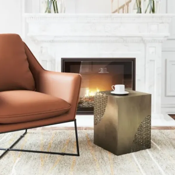 Accent & End Tables-Kirkland's Home Square Antique Gold Metal Accent Table