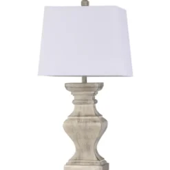 Table Lamps-Kirkland's Home Square Candlestick Table Lamp Ivory