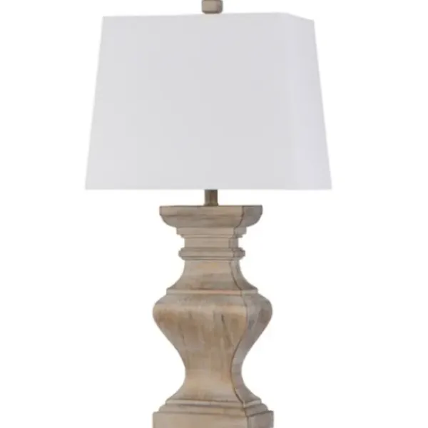 Table Lamps-Kirkland's Home Square Candlestick Table Lamp Tan
