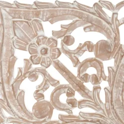 Wall Plaques-Kirkland's Home Square Champagne Floral Wood Plaque White