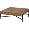 Coffee Tables-Kirkland's Home Square Light Wood X Base Coffee Table Brown
