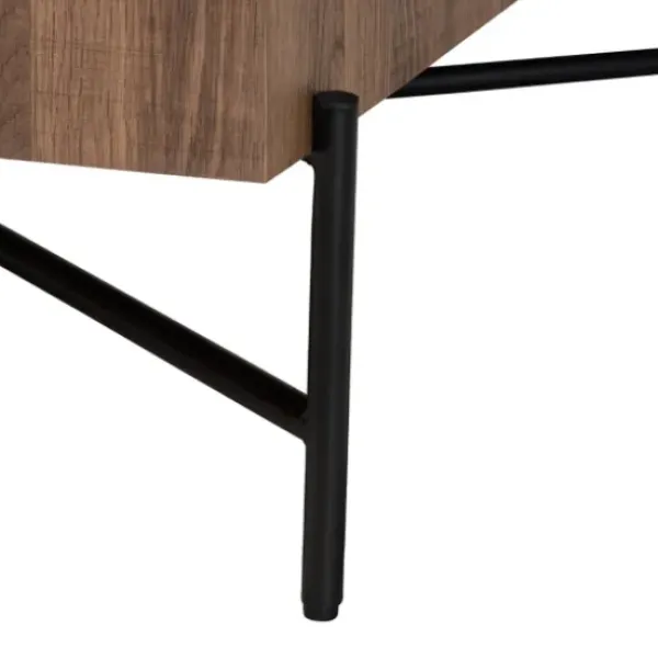 Coffee Tables-Kirkland's Home Square Light Wood X Base Coffee Table Brown