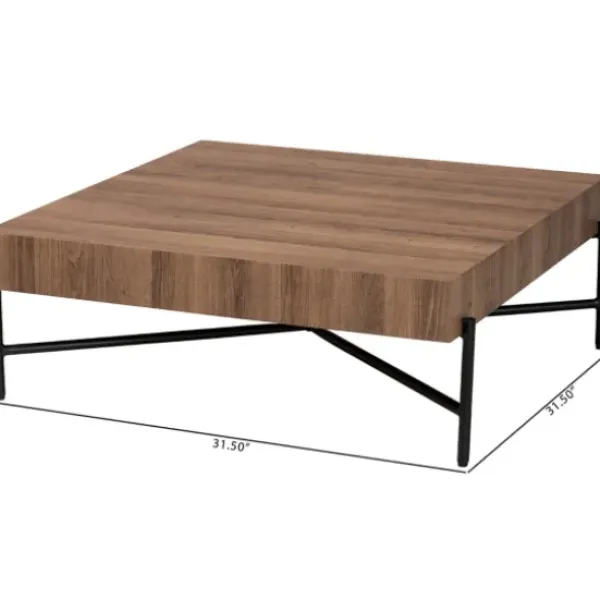 Coffee Tables-Kirkland's Home Square Light Wood X Base Coffee Table Brown