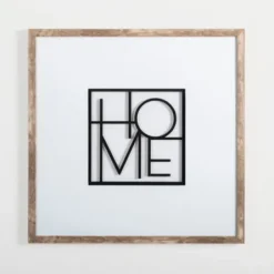 Wall Quotes & Signs-Kirkland's Home Square Metal Home Framed Wall Plaque White/Black
