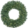 Wreaths-Kirkland's Home Square Oregon Fir Warm White Wide Bulb Wreath Green