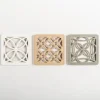 Wall Plaques-Kirkland's Home Square Scrollwork Wall Plaques, Set Of 3 White/Gray/Yellow