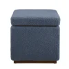 Benches & Ottomans-Kirkland's Home Square Sherpa Upholstered Storage Ottoman Blue
