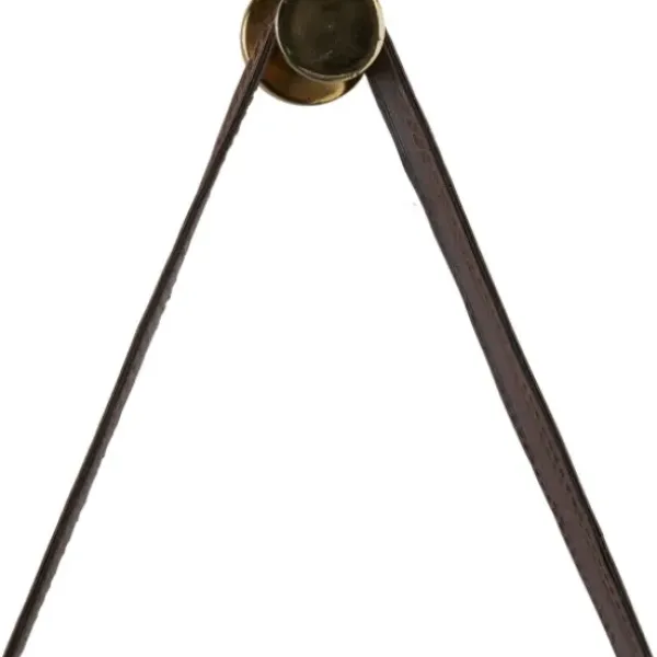 Clocks-Kirkland's Home Stainless Steel Leather Strap Wall Clock Black