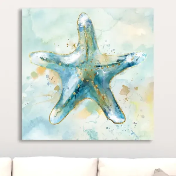 Canvas Art-Kirkland's Home Starfish Giclee Canvas Art Print Blue