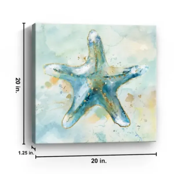 Canvas Art-Kirkland's Home Starfish Giclee Canvas Art Print Blue