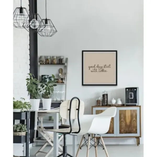 Wall Quotes & Signs-Kirkland's Home Start With Coffee Framed Wall Plaque Tan/Brown