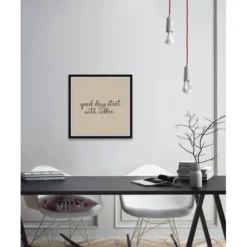 Wall Quotes & Signs-Kirkland's Home Start With Coffee Framed Wall Plaque Tan/Brown