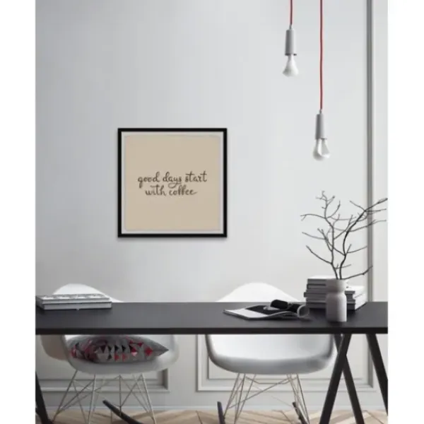 Wall Quotes & Signs-Kirkland's Home Start With Coffee Framed Wall Plaque Tan/Brown
