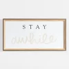 Wall Quotes & Signs-Kirkland's Home Stay Awhile Script Framed Wall Plaque White/Black/Tan