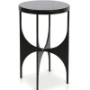 Accent & End Tables-Kirkland's Home Steel And Marble Lazer Cut Side Table Black