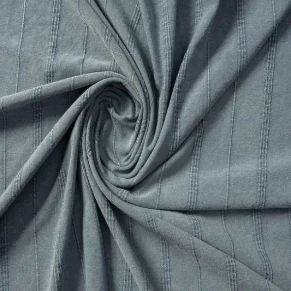 Blankets & Throws-Kirkland's Home Steel Woven Stripes Cotton Throw Gray