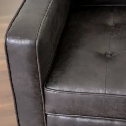 Sofas & Loveseats-Kirkland's Home Steele Wyatt Faux Leather Sofa Gray