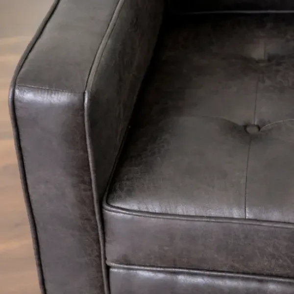 Sofas & Loveseats-Kirkland's Home Steele Wyatt Faux Leather Sofa Gray