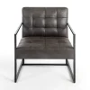 Accent Chairs-Kirkland's Home Steele Wyatt Faux Leather Accent Chair Gray