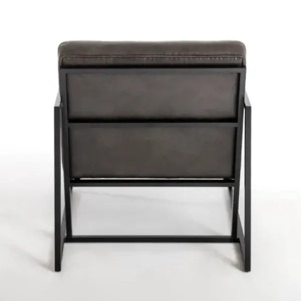 Accent Chairs-Kirkland's Home Steele Wyatt Faux Leather Accent Chair Gray