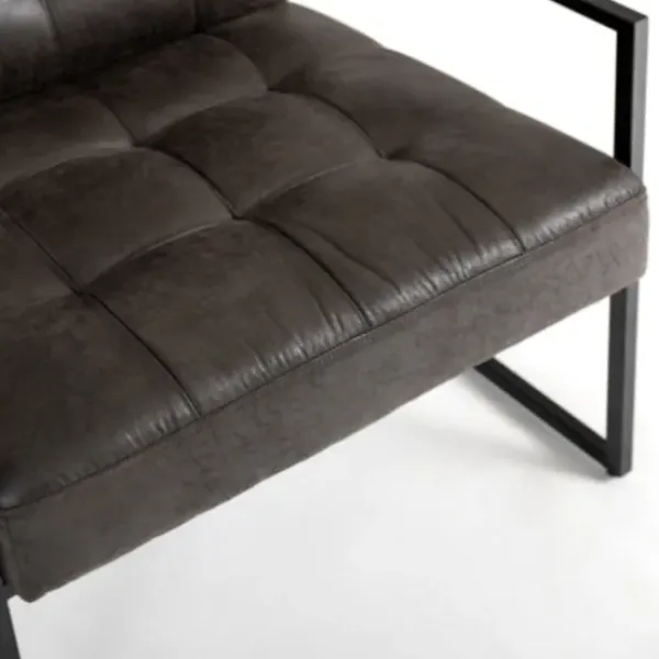 Accent Chairs-Kirkland's Home Steele Wyatt Faux Leather Accent Chair Gray