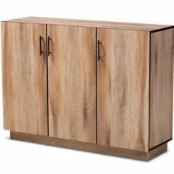 Cabinets & Sideboards-Kirkland's Home Stella Contemporary Oak 3-Door Sideboard