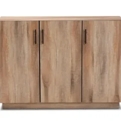 Cabinets & Sideboards-Kirkland's Home Stella Contemporary Oak 3-Door Sideboard