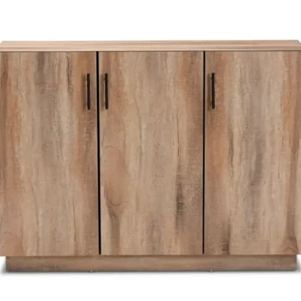Cabinets & Sideboards-Kirkland's Home Stella Contemporary Oak 3-Door Sideboard
