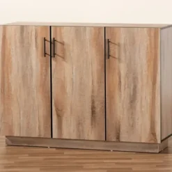 Cabinets & Sideboards-Kirkland's Home Stella Contemporary Oak 3-Door Sideboard