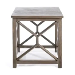 Accent & End Tables-Kirkland's Home Stephan Natural Wood Side Table Gray
