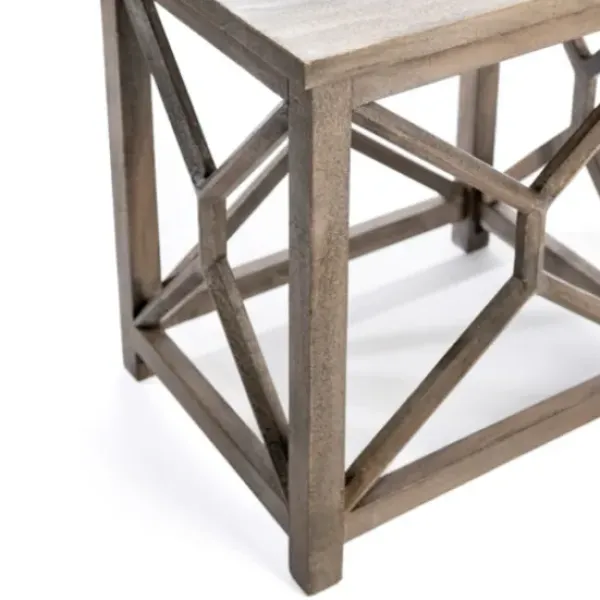 Accent & End Tables-Kirkland's Home Stephan Natural Wood Side Table Gray