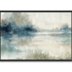 Canvas Art-Kirkland's Home Still Evening Waters Ii Framed Giclee Canvas Print Gray/Blue