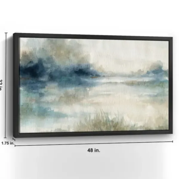 Canvas Art-Kirkland's Home Still Evening Waters Ii Framed Giclee Canvas Print Gray/Blue