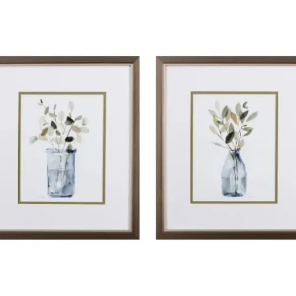 Framed Art-Kirkland's Home Still Moment Framed Art Prints, Set Of 2 White/Green/Blue