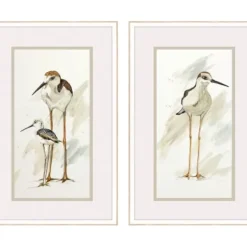 Framed Art-Kirkland's Home Stilt Birds Framed Art Prints, Set Of 2 White/Tan