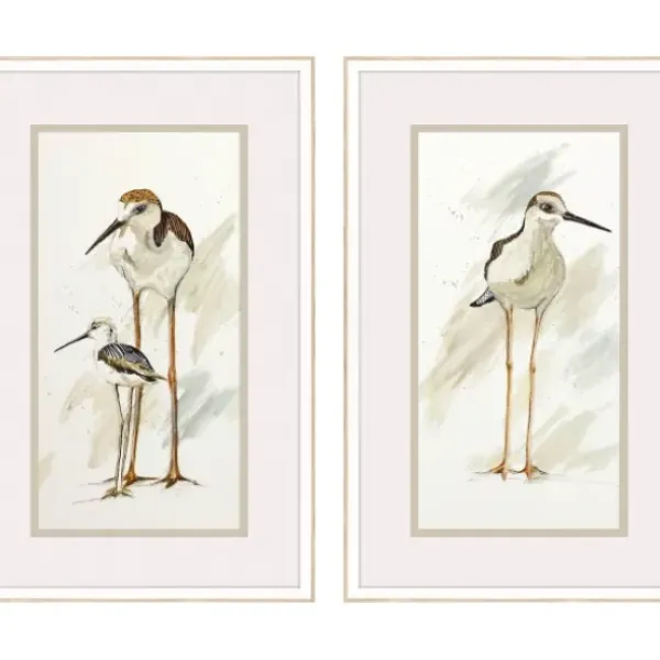 Framed Art-Kirkland's Home Stilt Birds Framed Art Prints, Set Of 2 White/Tan