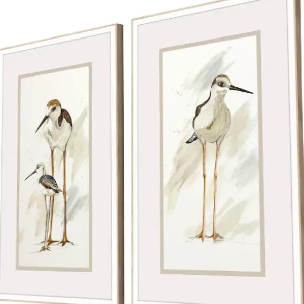 Framed Art-Kirkland's Home Stilt Birds Framed Art Prints, Set Of 2 White/Tan