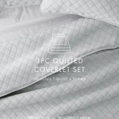 Quilts-Kirkland's Home Stitched Diamond 3-Pc. King Quilt Set Gray
