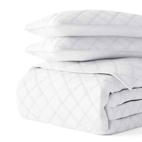 Quilts-Kirkland's Home Stitched Diamond 3-Pc. King Quilt Set White